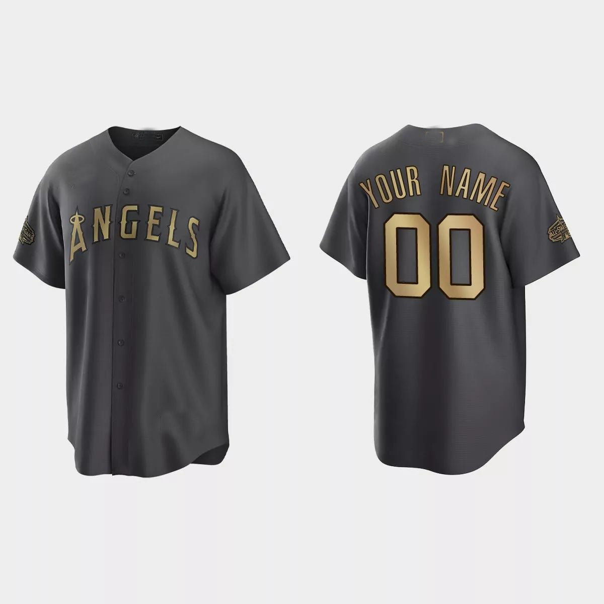 Custom Charcoal 2022 LAA Baseball Shirt Top