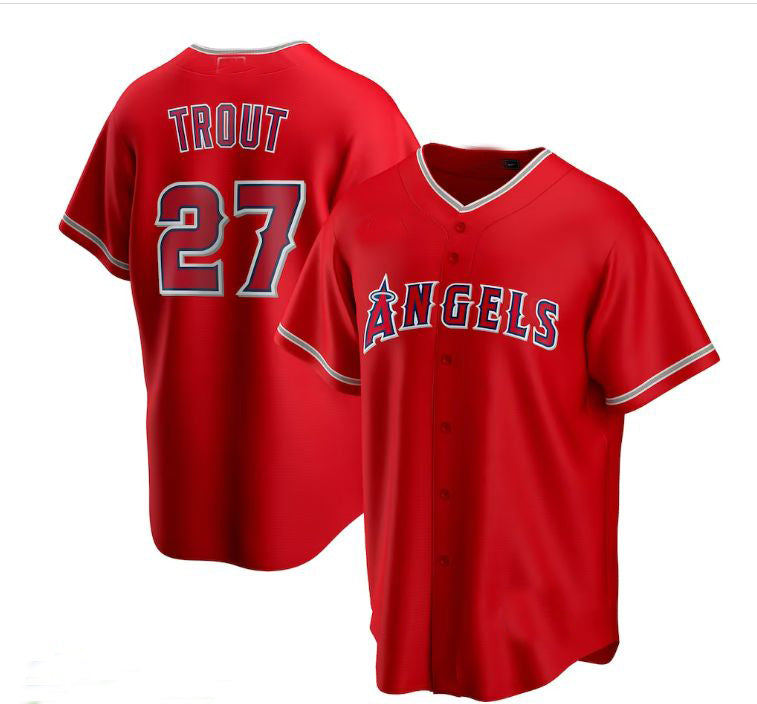 Custom #27 Red LAA Baseball Shirt Top