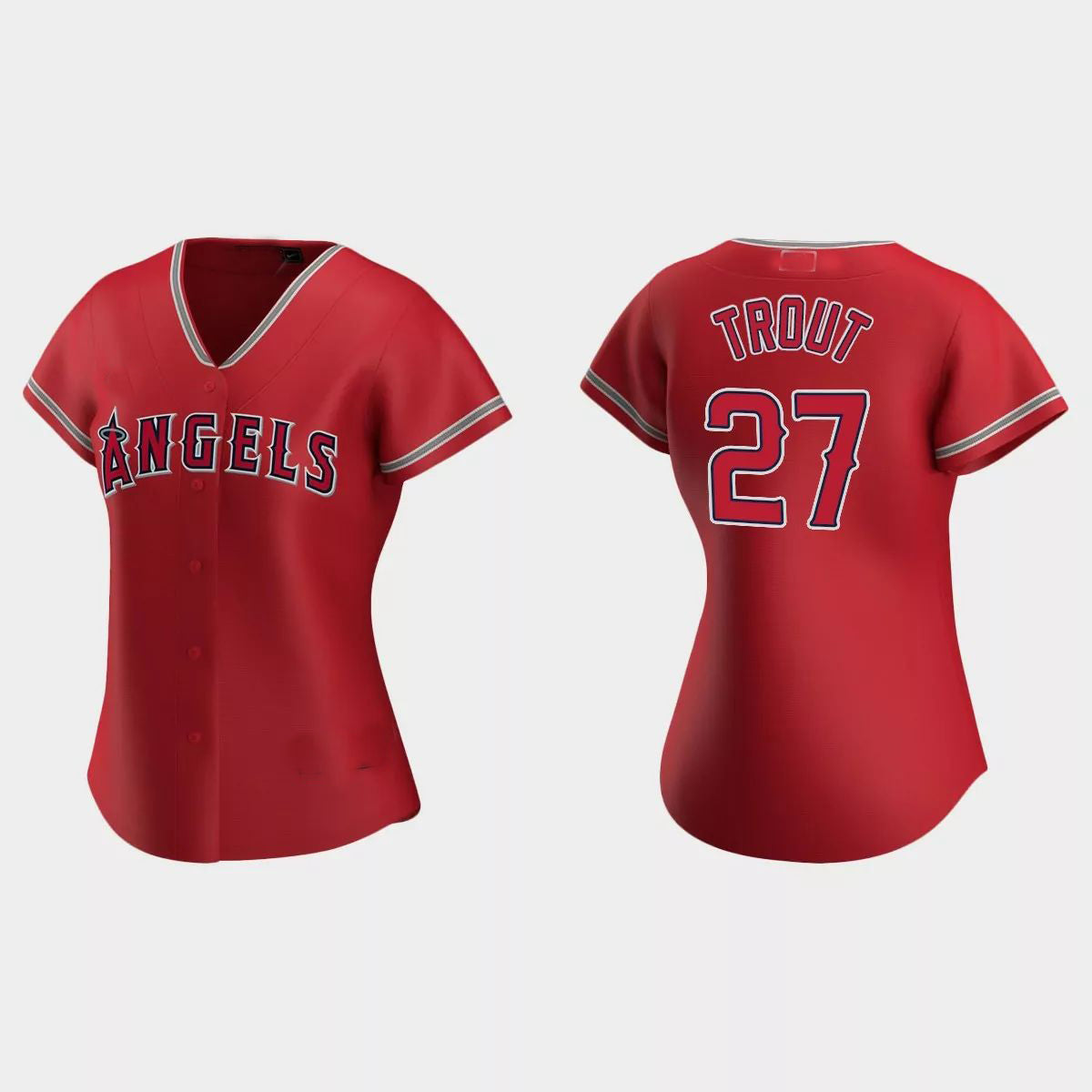 Custom #27 Red LAA Baseball Shirt Top