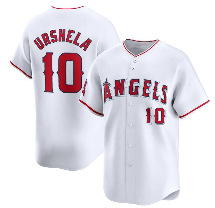 Custom #10 White LAA Baseball Shirt Top