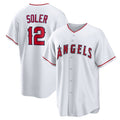 Custom #12 White LAA Baseball Shirt Top
