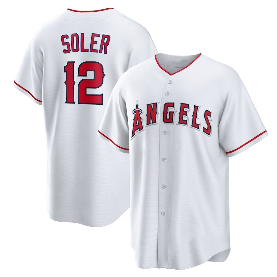 Custom #12 White LAA Baseball Shirt Top