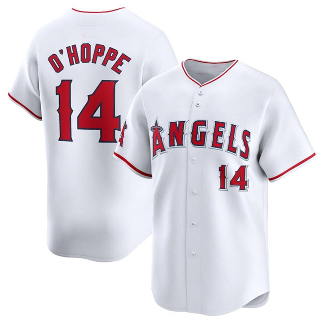 Custom #14 White LAA Baseball Shirt Top