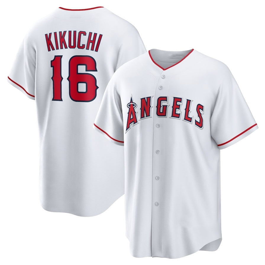 Custom #16 White LAA Baseball Shirt Top