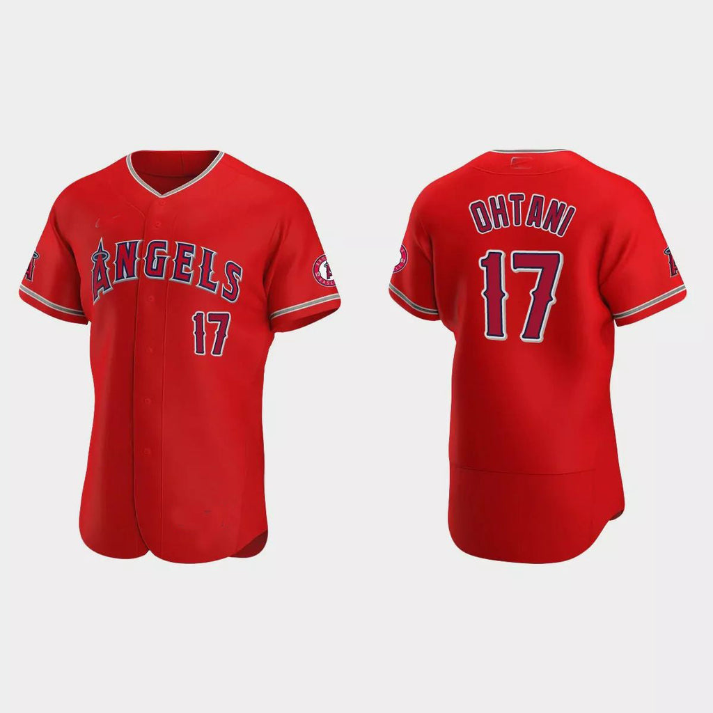 Custom #17 Red 2020 LAA Baseball Shirt Top