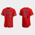 Custom #17 Red 2020 LAA Baseball Shirt Top