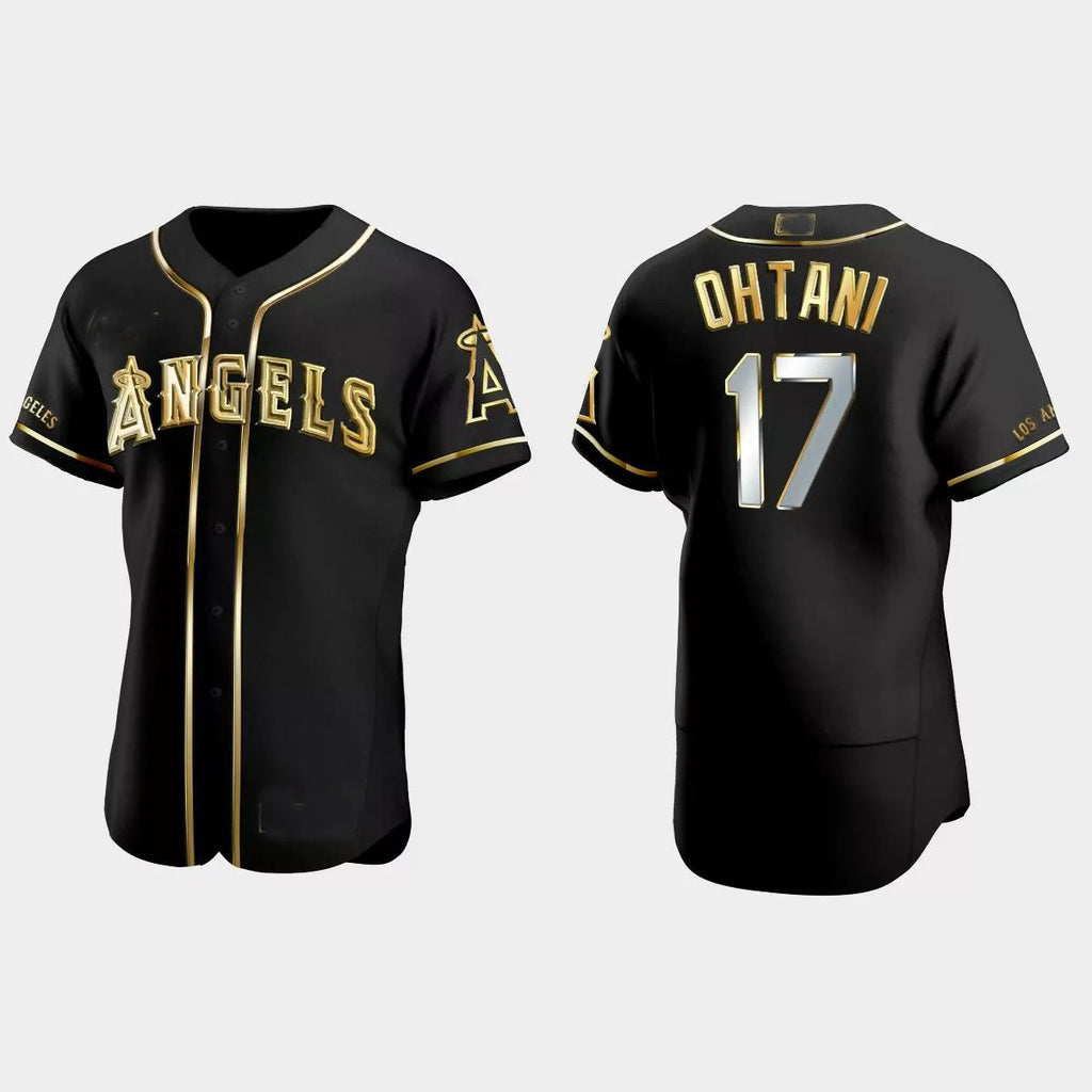 Custom #17 Black LAA Baseball Shirt Top