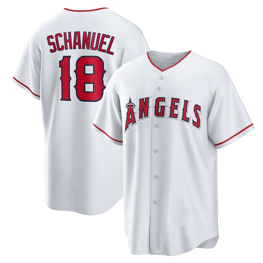 Custom #18 White LAA Baseball Shirt Top