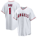 Custom #1 White LAA Baseball Shirt Top