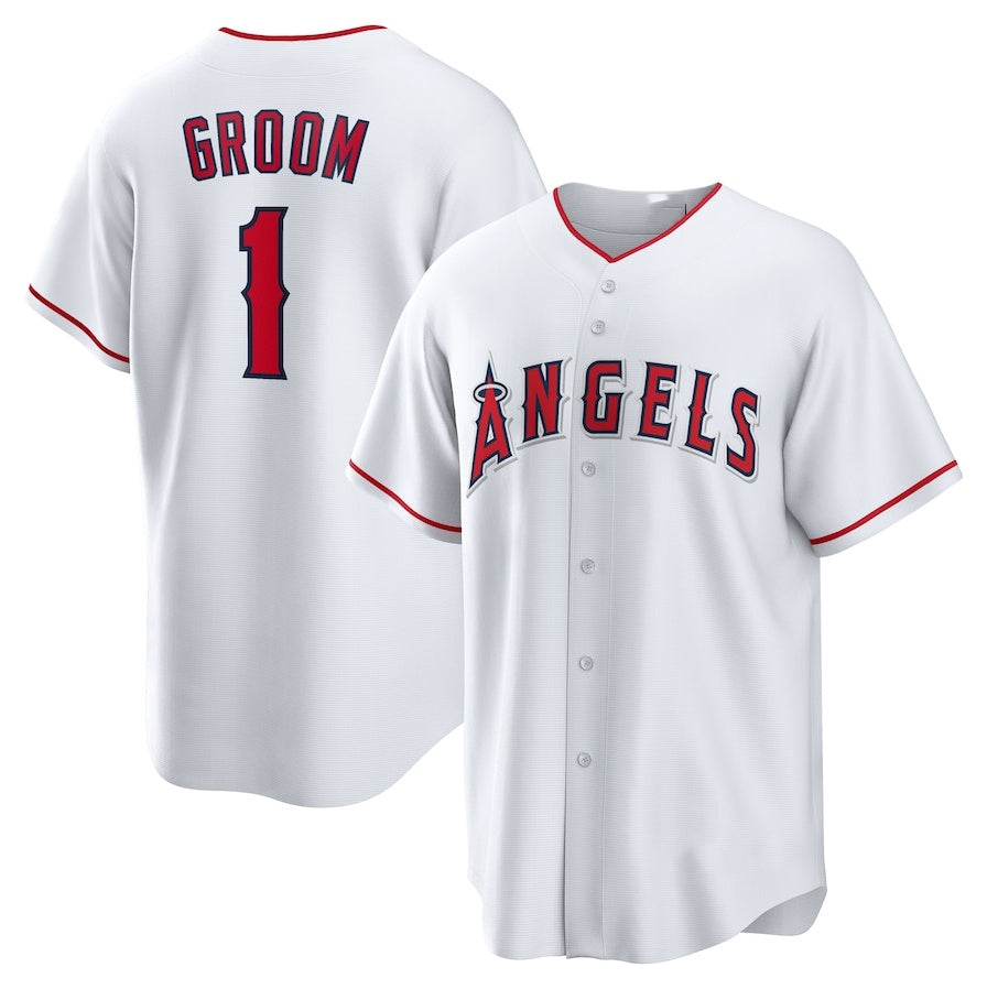 Custom #1 White LAA Baseball Shirt Top