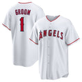 Custom #1 White LAA Baseball Shirt Top