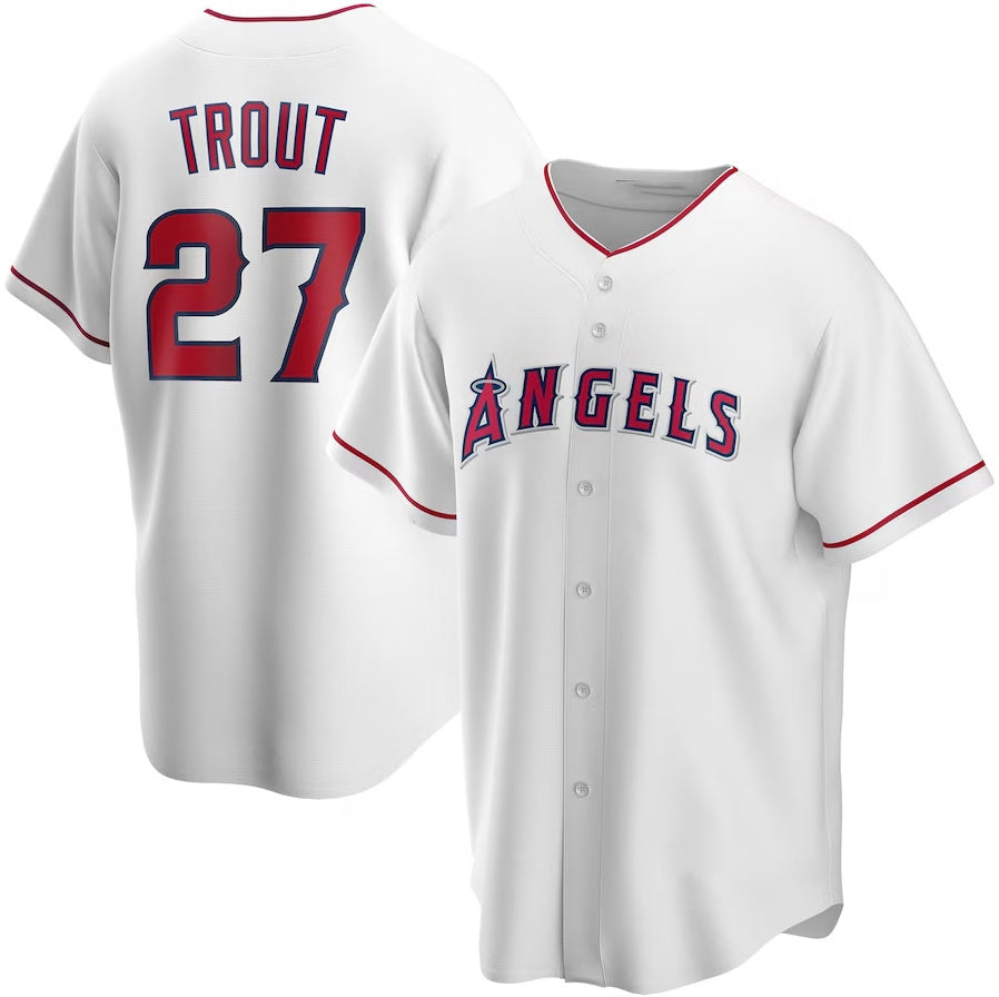 Custom #27 White LAA Baseball Shirt Top