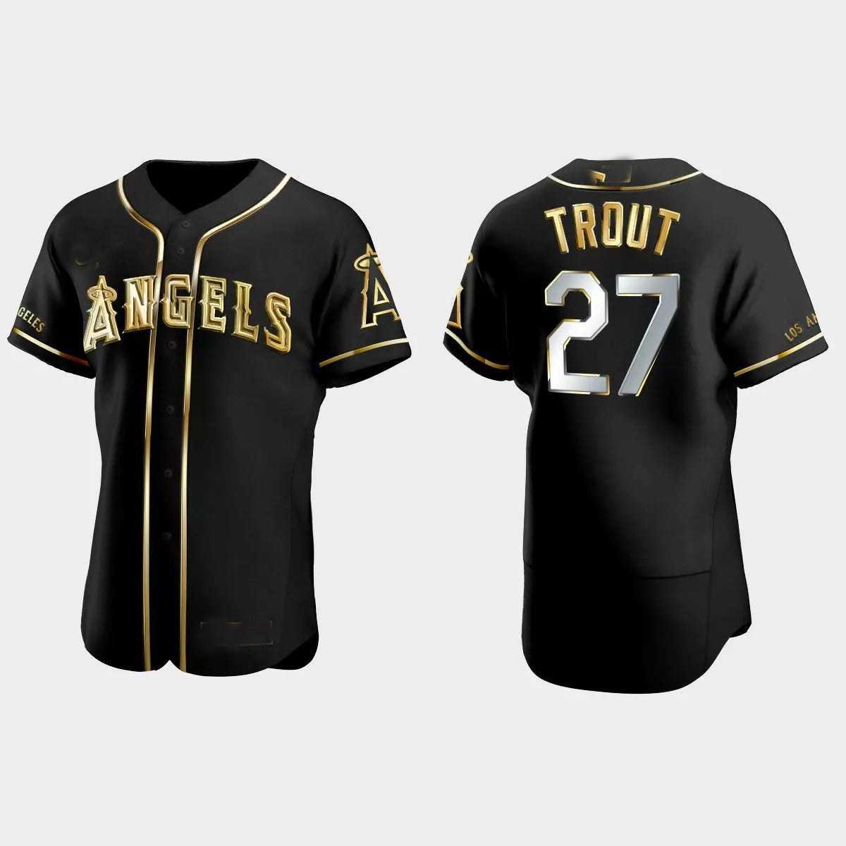 Custom #27 Black LAA Baseball Shirt Top