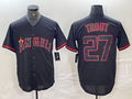 Custom #27 Black LAA Baseball Shirt Top