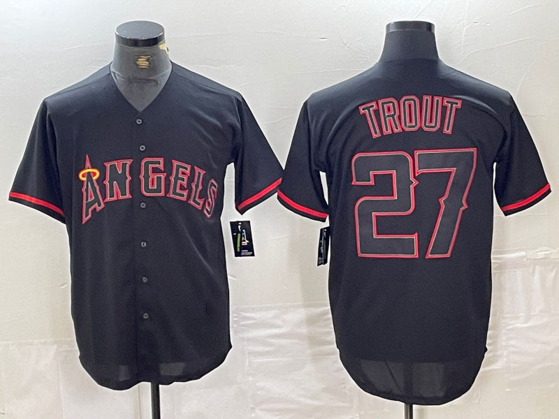 Custom #27 Black LAA Baseball Shirt Top
