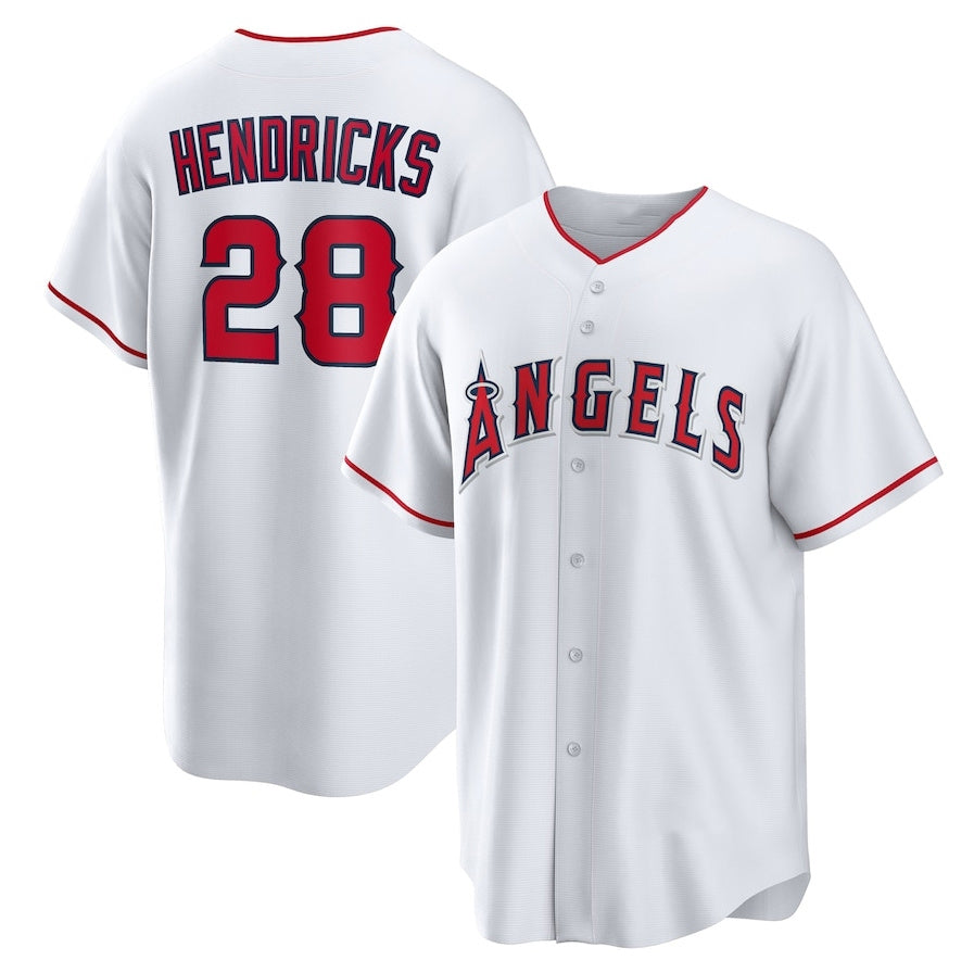 Custom #28 White LAA Baseball Shirt Top