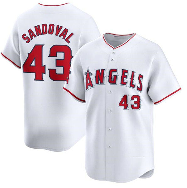 Custom #43 White LAA Baseball Shirt Top