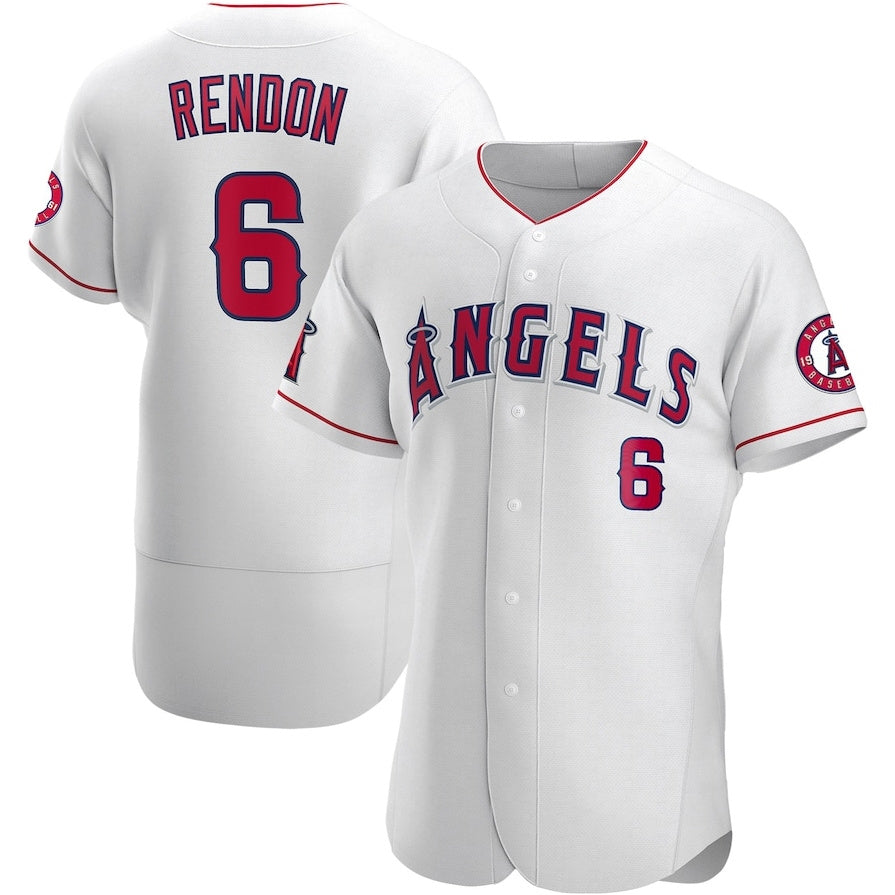 Custom #6 White LAA Baseball Shirt Top