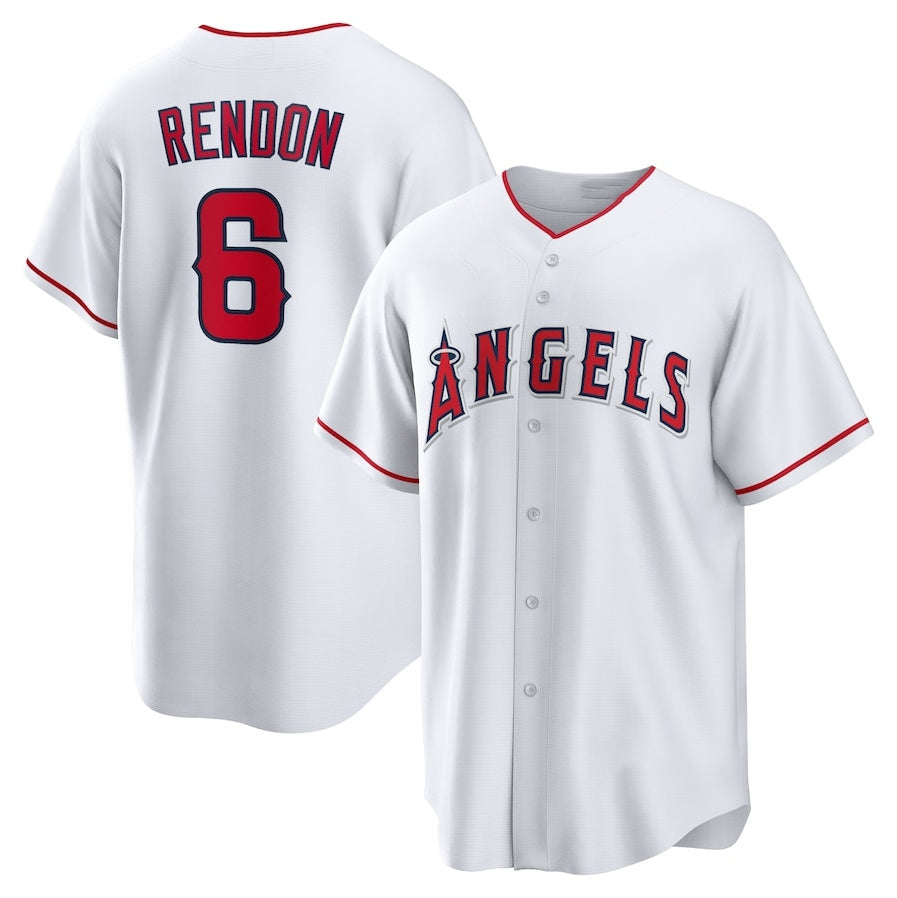 Custom #6 White LAA Baseball Shirt Top