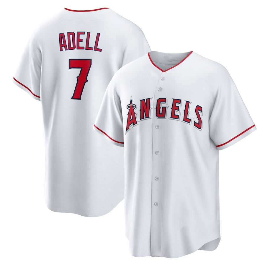Custom #7 White LAA Baseball Shirt Top