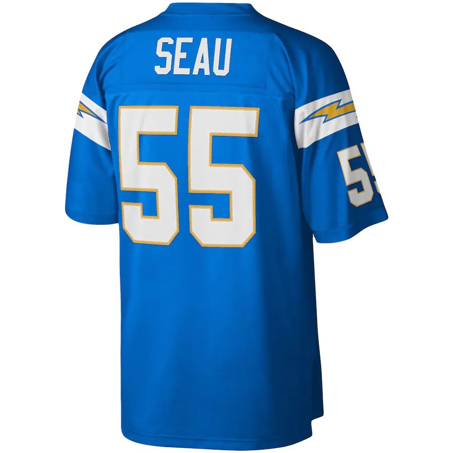 Custom #55 Powder Blue 2002 LAC Football Shirt Top