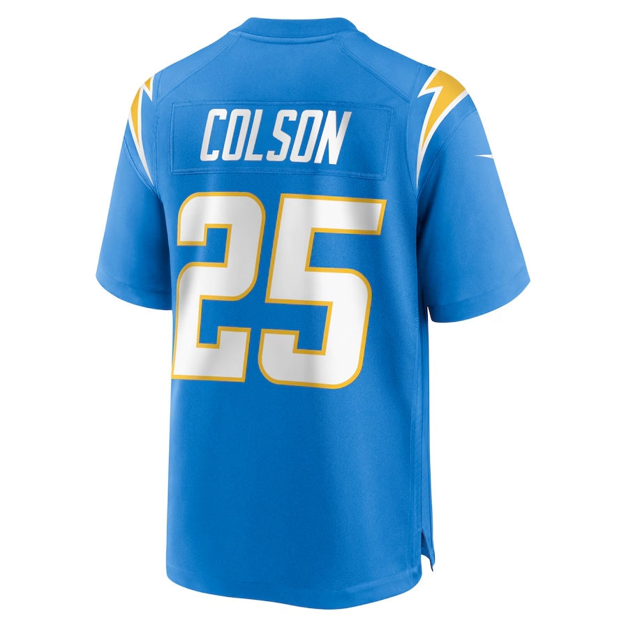 Custom #25 Powder Blue LAC Football Shirt Top