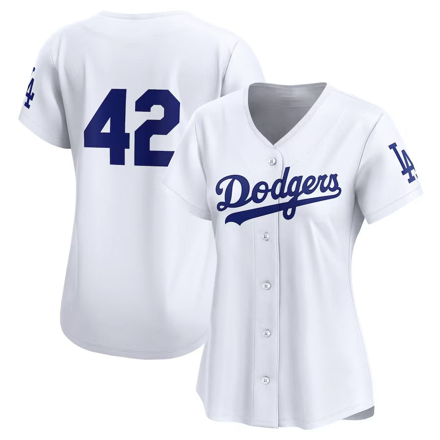 Custom #42 White 2024 Jackie Robinson Day LAD Baseball Shirt Top