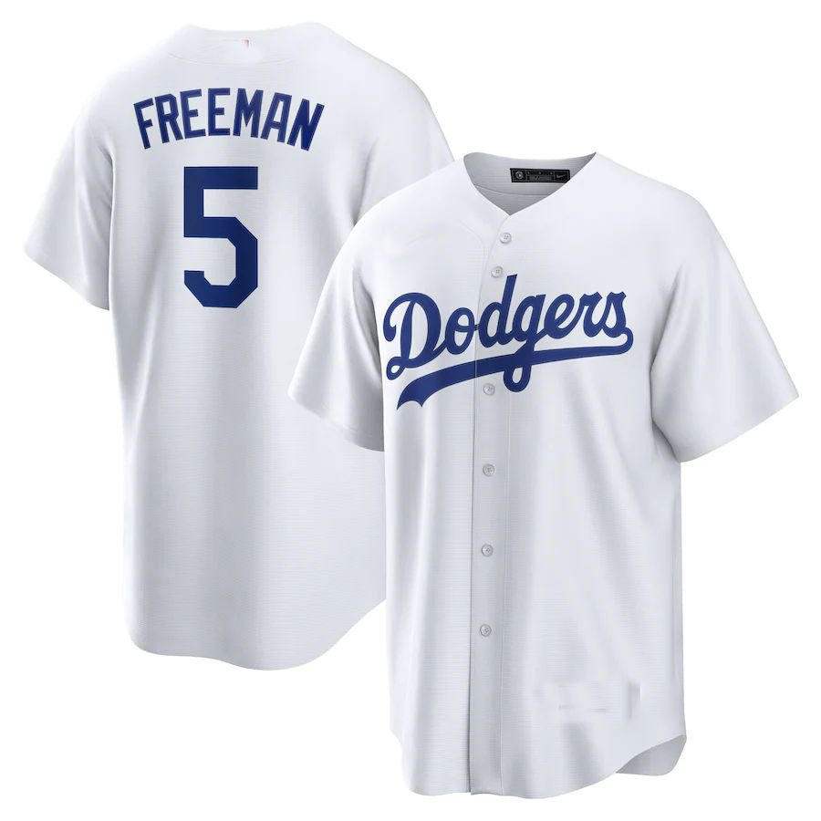 Custom #5 White LAD Baseball Shirt Top
