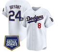 Custom #8 White 2024 LAD Baseball Shirt Top