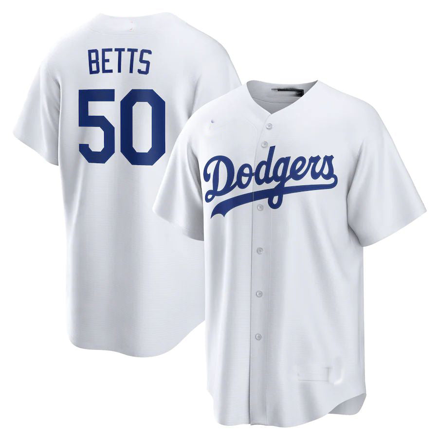 Custom #50 White LAD Baseball Shirt Top