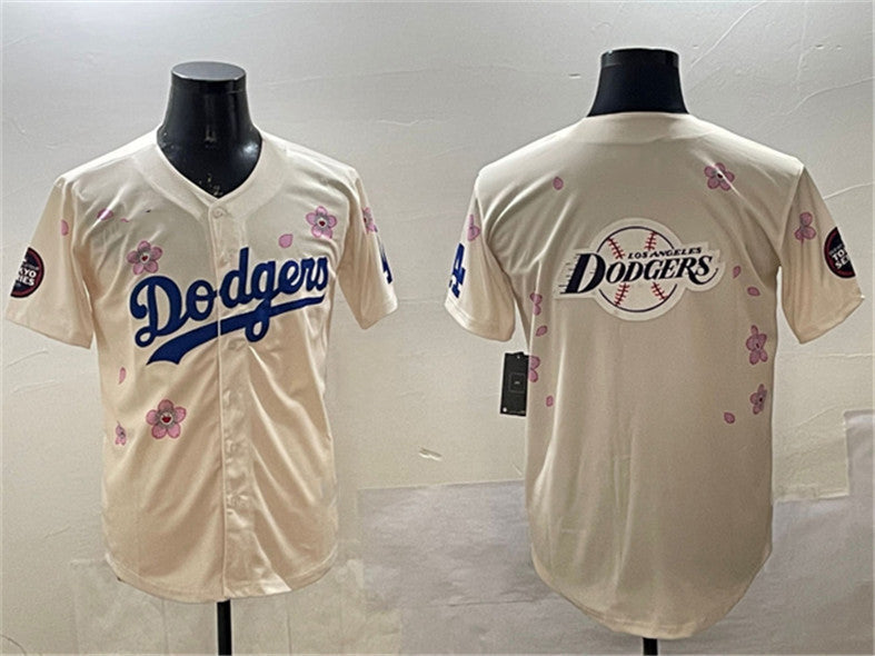 Custom Cream 2025 LAD Baseball Shirt Top