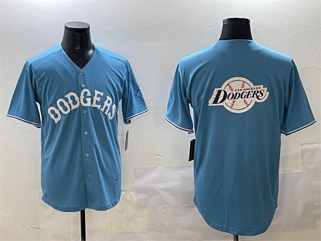 Custom Light Blue LAD Baseball Shirt Top