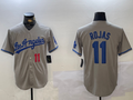 Custom #11 Grey LAD Baseball Shirt Top