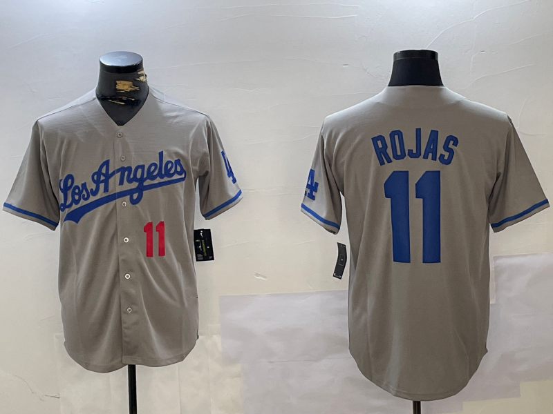 Custom #11 Grey LAD Baseball Shirt Top