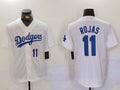 Custom #11 White LAD Baseball Shirt Top