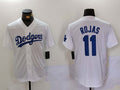 Custom #11 White LAD Baseball Shirt Top