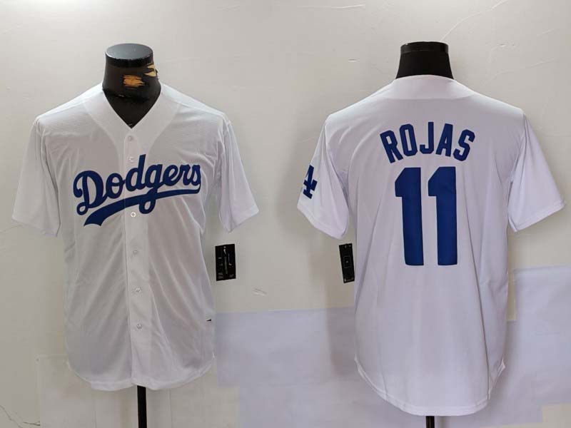 Custom #11 White LAD Baseball Shirt Top