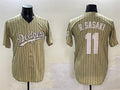 Custom #11 Cream LAD Baseball Shirt Top