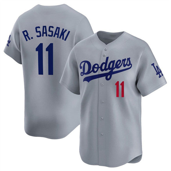 Custom #11 Gray 2025 LAD Baseball Shirt Top