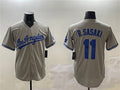 Custom #11 Gray LAD Baseball Shirt Top
