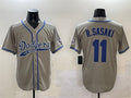 Custom #11 Gray LAD Baseball Shirt Top
