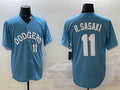 Custom #11 Light Blue LAD Baseball Shirt Top