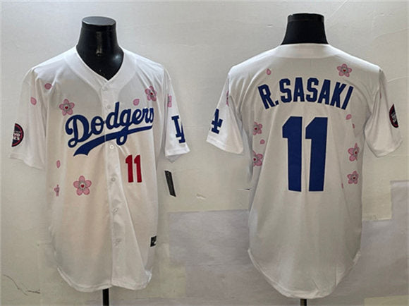 Custom #11 White 2025 LAD Baseball Shirt Top