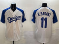 Custom #11 White LAD Baseball Shirt Top
