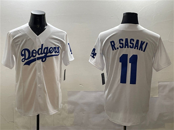Custom #11 White LAD Baseball Shirt Top