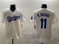 Custom #11 White LAD Baseball Shirt Top