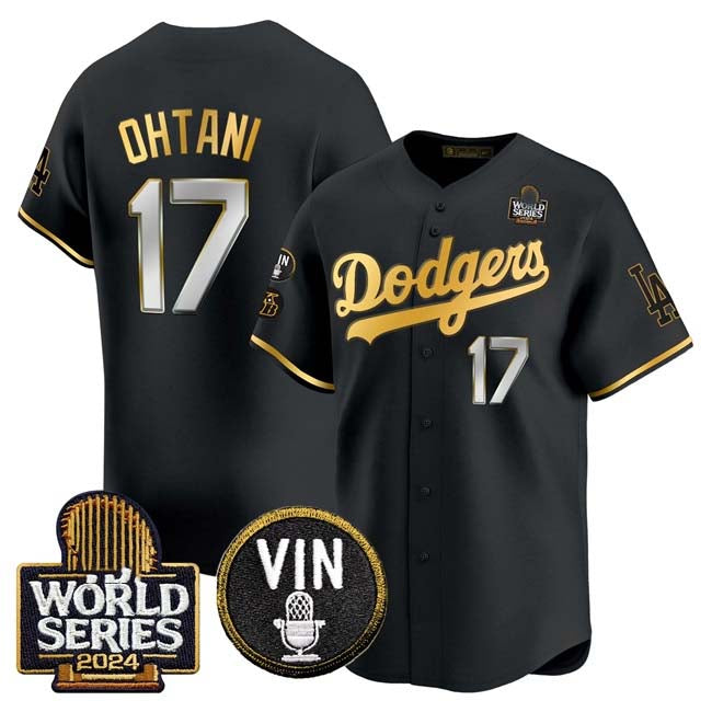 Custom #17 Black 2024 LAD Baseball Shirt Top