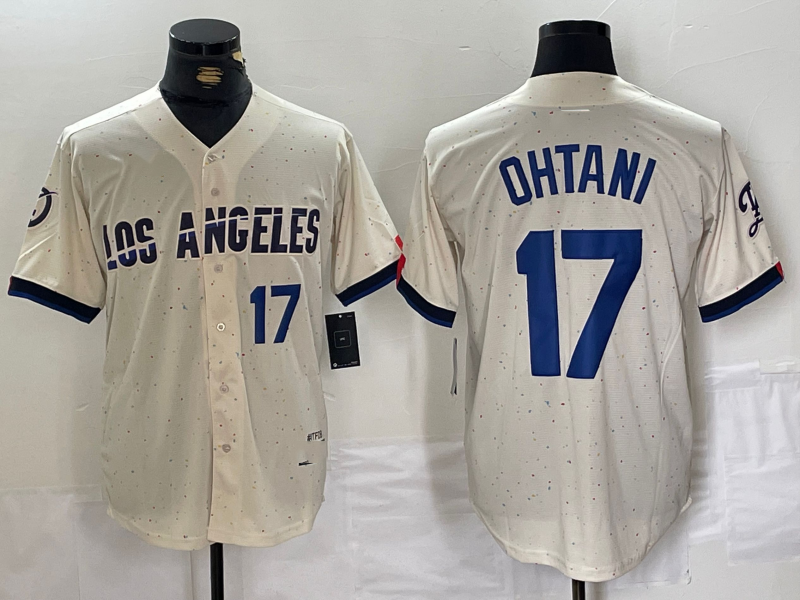 Custom #17 Cream 2024 City Connect LAD Baseball Shirt Top