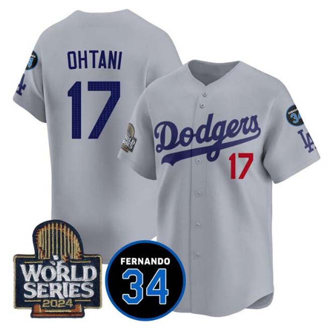 Custom #17 Grey 2024 LAD Baseball Shirt Top