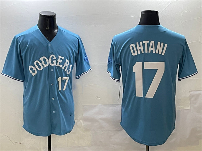 Custom #17 Light Blue LAD Baseball Shirt Top